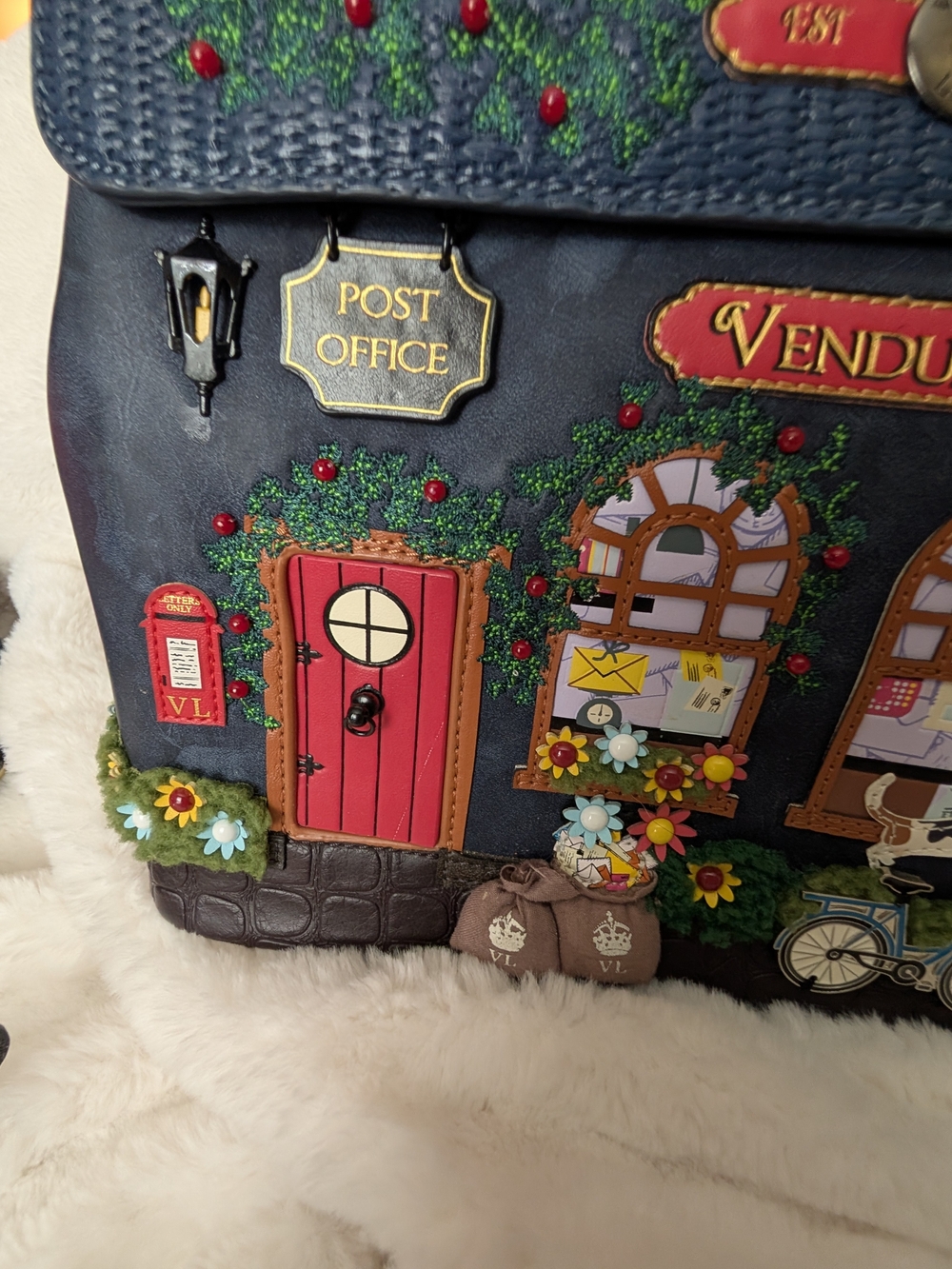 Vendula Post Office Navy and Black Top-Handle Bag with Matching Wallet & Keyring - Picture 5 of 14